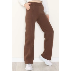 3 İplik Önü Çımalı Eşofman Altı Kahve - 42520.1878.