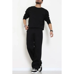 3 İplik Şardonlu Erkek Eşofman Takımı Siyah - 42614.1878.