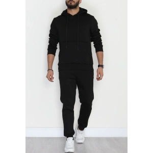 3 İplik Şardonlu Erkek Eşofman Takımı Siyah - 42678.2066.