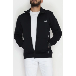 3 İplik Şardonlu Fermuarlı Erkek Sweat Lacivert - 42568.1937.