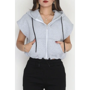 3 İplik Şardonlu Yelek Açıkgri - 42201.1857.