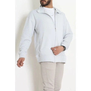 3 İplik Şardonsuz Dik Yaka Fermuarlı Erkek Sweat Boyalıgri - 42816.1878.
