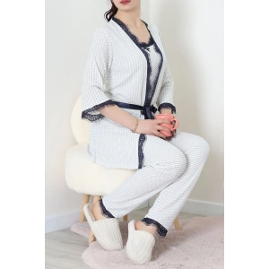 3Lü Pijama Seti Beyaz - 52170.2123.