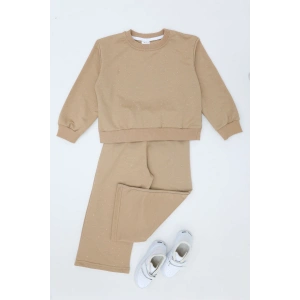 4-10 Yaş İki İplik Şardonsuz Çocuk Takım Camel - 55042.1776.