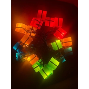 4 Metre 20 Led Pilli 2 Kademeli Hediye Kutusu Yılbaşı Ağacı Süsü Led Işık Mz-2