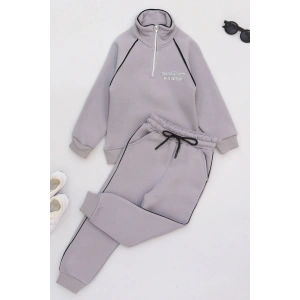 5-12 Yaş 3 İplik Şardonlu Biyeli Takım Dumangri - 60200.1867.