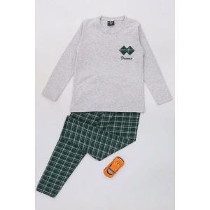 5-12 Yaş Erkek Süprem Pijama Takımı Grizümrüt - 42519.1048.