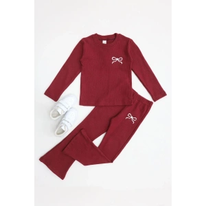 5-12 Yaş İnterlok Baskılı Takım Bordo - 52182.1567.