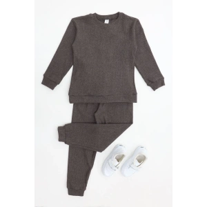 5-12 Yaş İnterlok Fitilli Takım Kahve - 52183.1567.