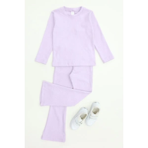 5-12 Yaş İnterlok Fitilli Takım Lila - 52185.1567.
