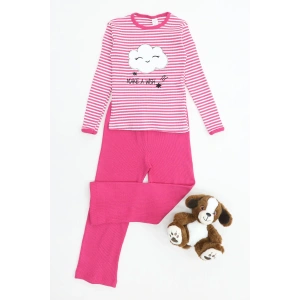 5-12 Yaş Kaşkorse Nakışlı Pijama Takımı Pembe - 52142.1567.