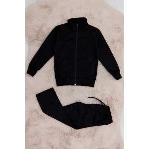 5-8 Yaş İki İplik Şardonsuz Fermuarlı Takım Siyah - 42196.1937.