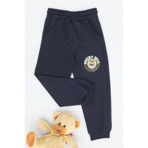 6-9 Yaş 2 İplik Şardonsuz Eşofman Altı Lacivert - 2260015.1576.