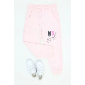 6-9 Yaş 2 İplik Şardonsuz Eşofman Altı Pembe - 6260030.1576.