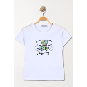 6-9 Yaş Baskılı Çocuk Tişört Beyaz - 6250015.1576.