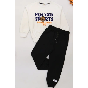 6-9 Yaş Şardonlu Yumoş Kumaş Takım Gri - 2264058.1576.