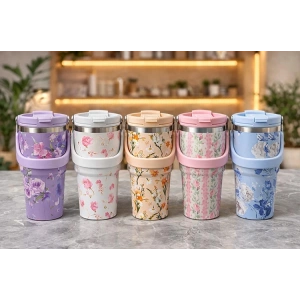 700 Ml Taşıma Kulplu Paslanmaz Çelik Termos Mug - Vakumlu Isı Yalıtımlı Bardak Alk4629