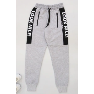 8-16 Yaş 2 İplik Likralı Eşofman Altı Gri2 - 42183.2066.