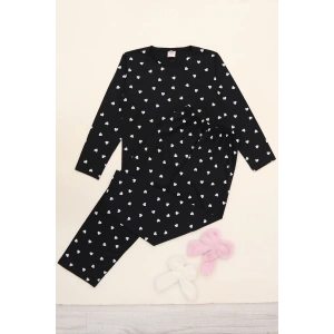 9-14 Yaş Alt Üst Aynı Çocuk Pijama Takımı Siyahbeyaz - 50725.1961.