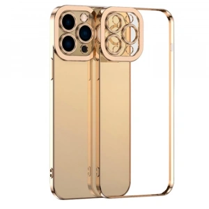 ALLY Fashion Series iPhone 12 Pro Max Kılıf Renkli Kenar Lazer Çerçeveli Silikon Kılıf-(1903)