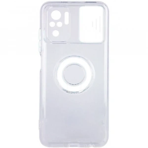 Ally Xiaomi Redmi Note 10 - 10s Kılıf Sürgülü Kamera Lens Korumalı Yüzük Standlı Silikon Kılıf-(1903)