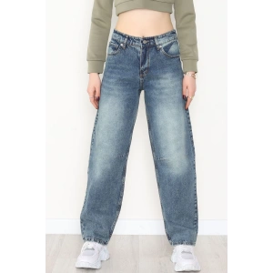 Arkası Tokalı Baggy Kot Pantolon Yeşiltint - 31712.2059.