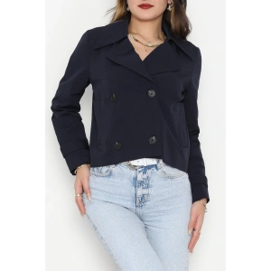 Astarlı Cep Detaylı Trenç Lacivert - 51083.1779.