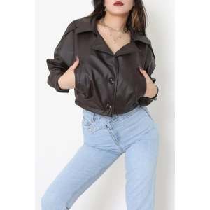 Astarlı Deri Ceket Acıkahve - 8770.179.