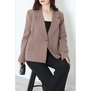 Astarlı Oversize Blazer Ceket Açıkkahve - 8136.1437.