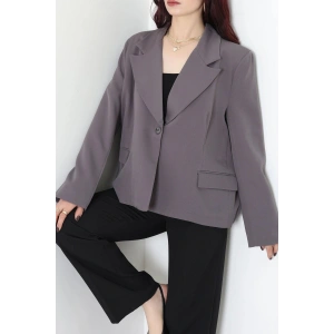 Astarlı Oversize Blazer Ceket Antrasit - 8136.1437.