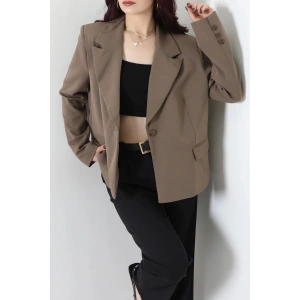 Astarlı Oversize Blazer Ceket Mocha - 8136.1437.