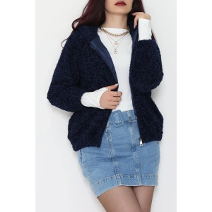 Astarlı Peluş Ceket  Lacivert - 2485.1839.