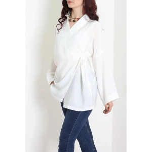 Bağlamalı Kimono Beyaz - 8091.1437.