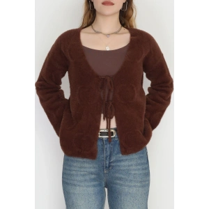 Bağlamalı Yumoş Hırka Kahve - 4045.1247.