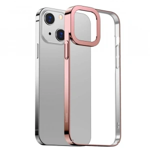 Baseus Glitter iPhone 13 6.1inç Kılıf Renkli Kenar Şeffaf Silikon-(1903)