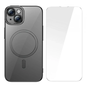 Baseus Glitter iPhone 14 6.1 Magsafe Silikon Kılıf + Tempered Ekran Koruyucu Set-(1903)