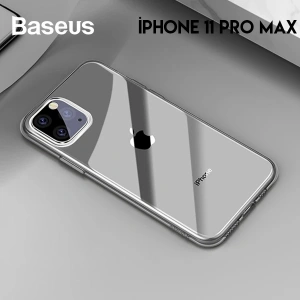 Baseus Simplicity Series iPhone 11 Pro Max 6.5 Kılıf Şeffaf Gel Silikon Kılıf-(1903)