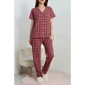 Baskılı Düğmeli Pijama Takım Laciekose - 50776.1773.