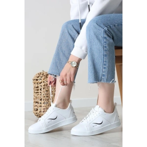 Baskılı Günlük Ayakkabı Beyazsiyah - 30303.264.