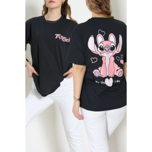 Baskılı Kompakt Penye Tişört Antipembe - 55044.1872.