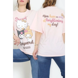 Baskılı Kompakt Penye Tişört Pembesarı - 55044.1872.