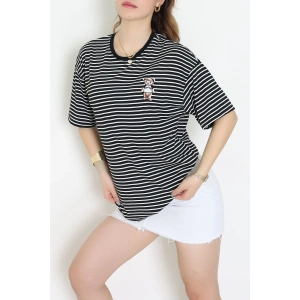 Baskılı Kompakt Penye Tişört Siyahbeyaz - 55044.1872.