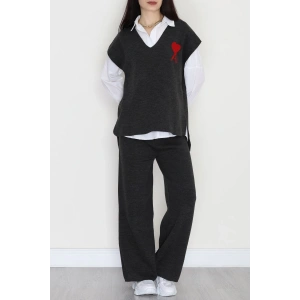Baskılı Triko Takım Antrasit - 7109.1247.