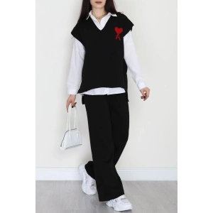 Baskılı Triko Takım Siyah - 7109.1247.