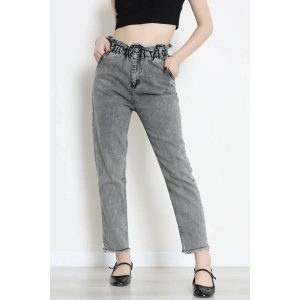 Bel Lastik Paça Püsküllü Mom Jean Karyıkama - 405221.2141.