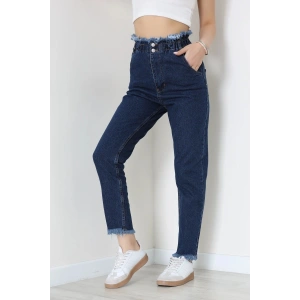 Bel Paça Püskül Büzgülü Mom Jean Mavi - 405204.2141.