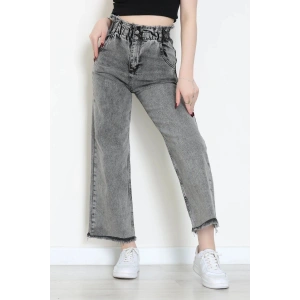 Bel Paça Püsküllü Palazzo Kot Pantolon Füme - 405108.2141.