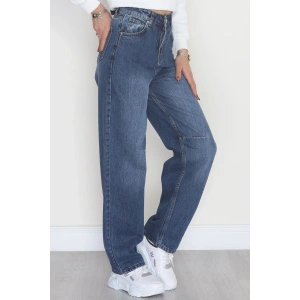 Bel Tokalı Baggy Kot Pantolon Mavi - 42472.1606.