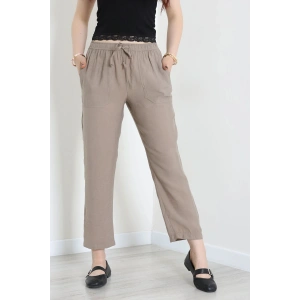 Beli Lastikli Tensel Pantolon Açıkkahve - 7804.1437.
