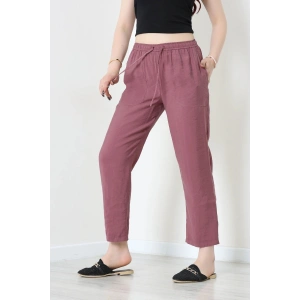 Beli Lastikli Tensel Pantolon Gülkurusu - 7804.1437.